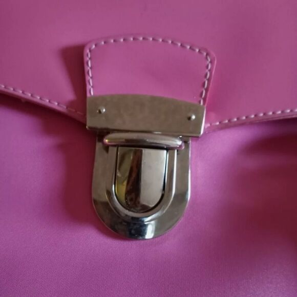 Pegaso Women's Pink Nylon Faux Leather Purse Handb - Picture 4 of 11